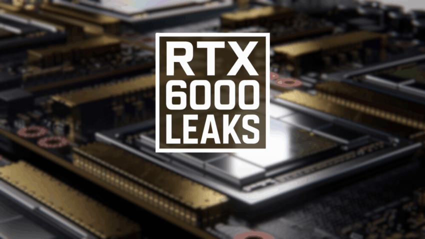 Blog Beitragsbild - RTX 6000 Leaks - Platine mit Chip im Hintergrund - Logog im Vordergrund