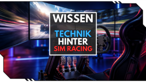 Simracing rig mit Schrift im Vodergrund