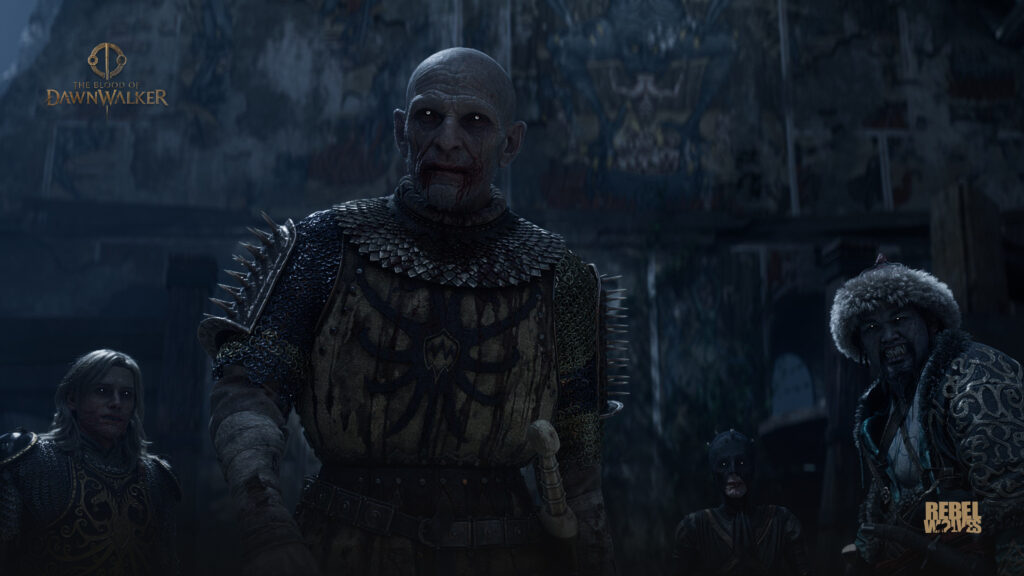 Spieleinnhalt von The Blood of Dawnwalker mit dunklem Hintergrund