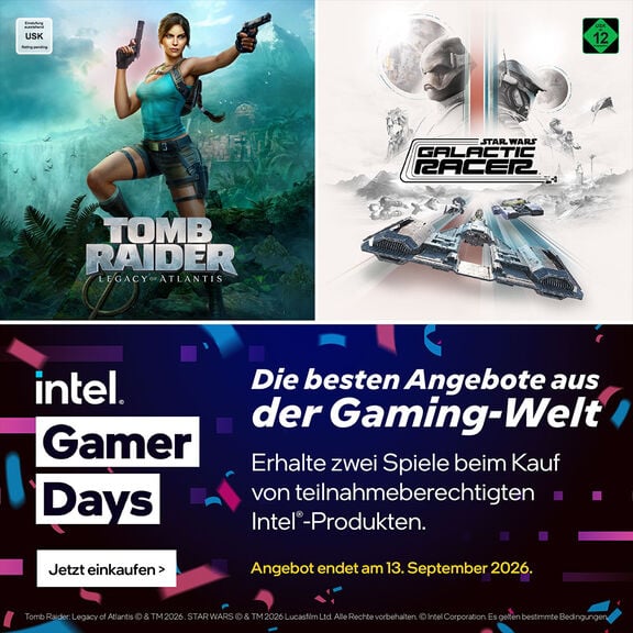 Intel Tomb Raider Legacy of Atlantis und Star Wars Galactic Racer Gaming Bundle 2026
