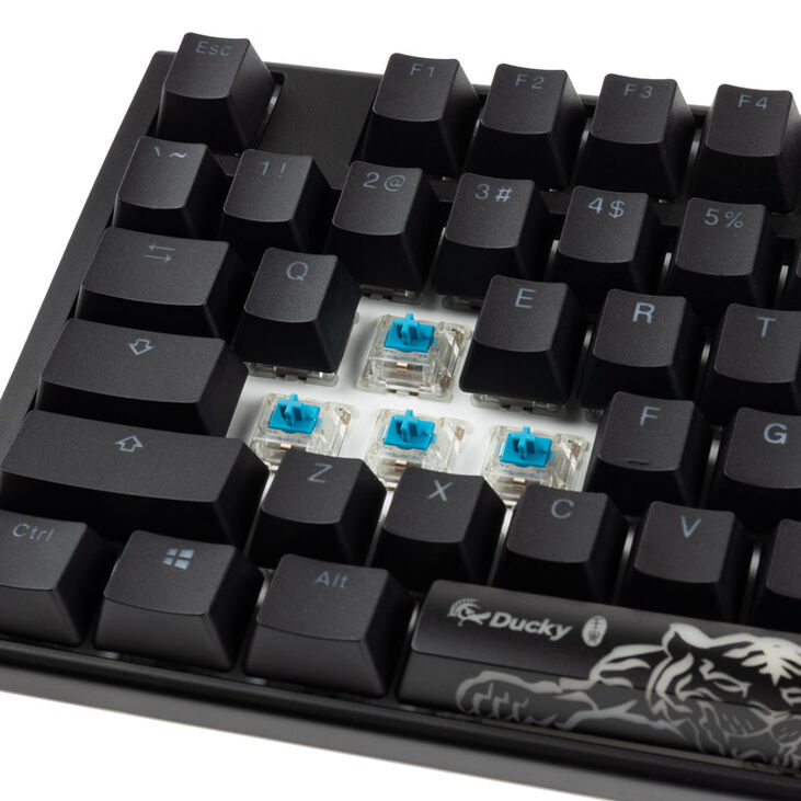 Ducky One 3 Classic Black/White TKL Gaming Keyboard, RGB LED - MX-Blue (US) image number 4