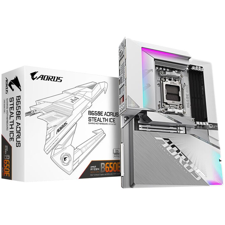 GIGABYTE B650E AORUS Stealth ICE, Sockel AM5, AMD B650E, ATX - DDR5 image number 0