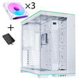 Lian Li O11 Dynamic EVO RGB PC Case Bundle, Mid Tower, ARGB, Tempered Glass + 3x UNI FAN SL-INF Reverse Blade Fans - White image number null