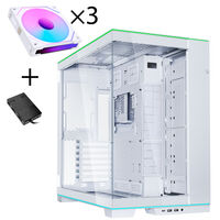 Lian Li O11 Dynamic EVO RGB PC Case Bundle, Mid Tower, ARGB, Tempered Glass + 3x UNI FAN SL-INF Reverse Blade Fans - White