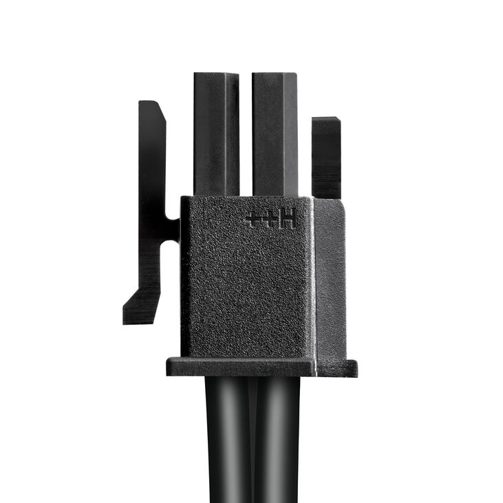 CableMod Basics Universal 12V-2x6 Cable, 90° Connector, 16-Pin to 16-Pin - Black, 60 cm, Var. A image number 2