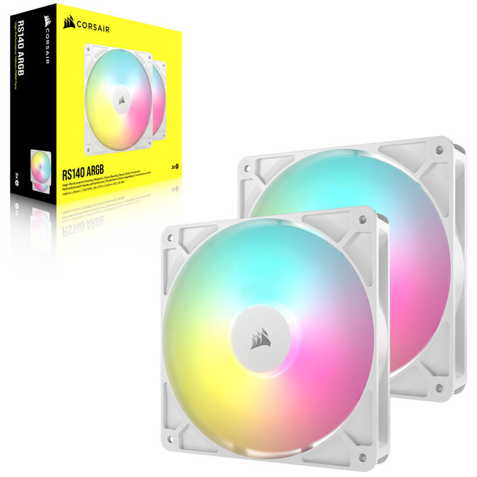 Corsair RS ARGB PWM fans - 2 pack, 140 mm, white image number 11
