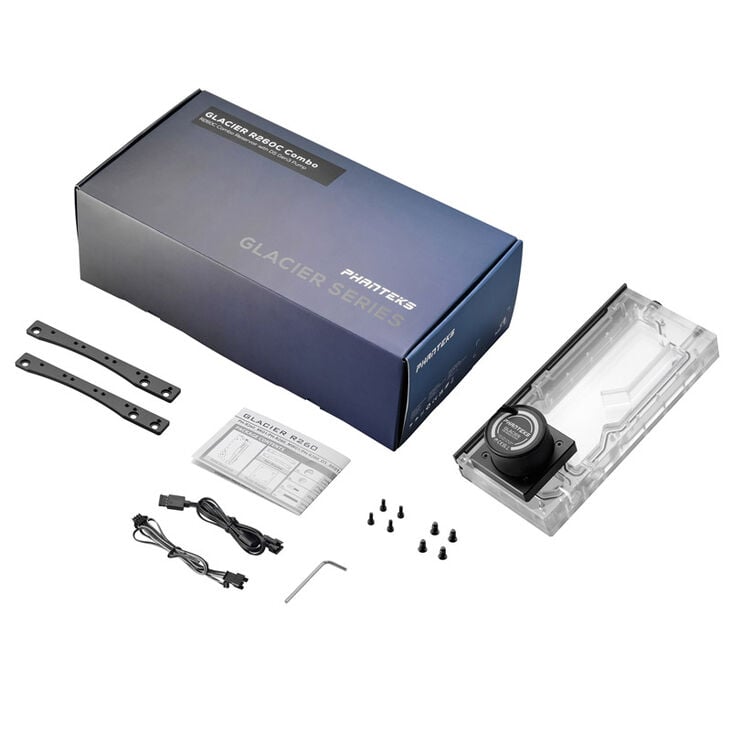 PHANTEKS R260C Reservoir - transparente Acryl-Backplate, D5, DRGB-LED - Schwarz image number 7