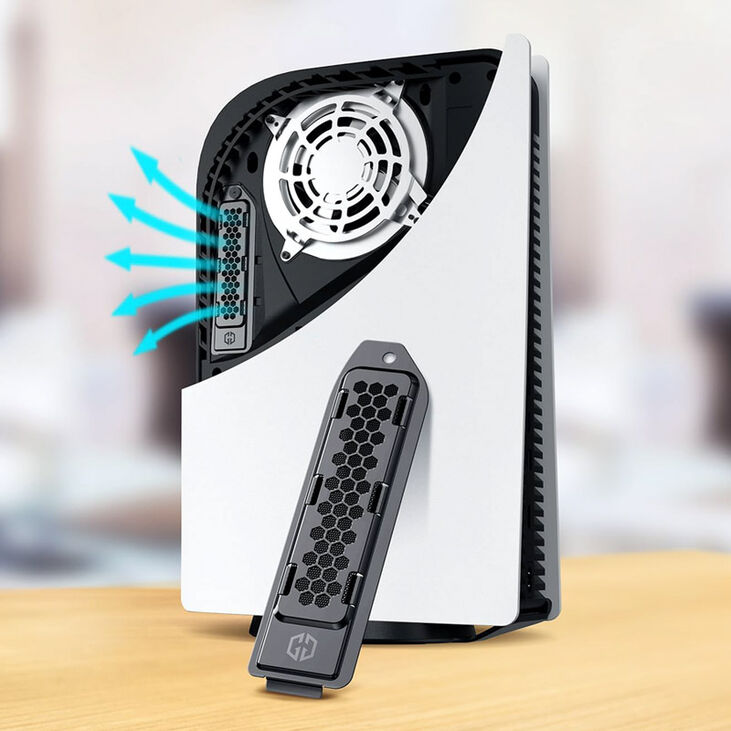 Grey cooling fan with cover for PS5 M.2 black image number 1