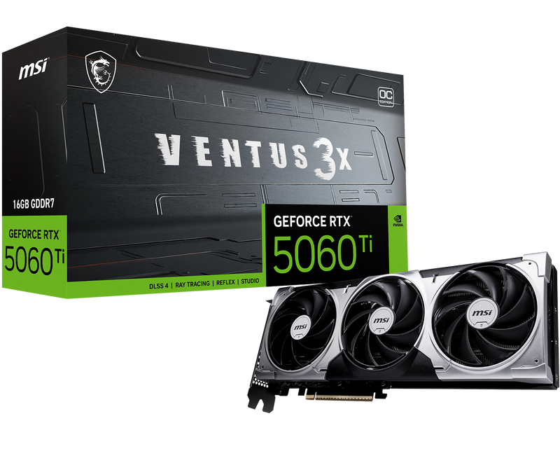 MSI GeForce RTX 5060 Ti Ventus 3X OC, 16384 MB GDDR7