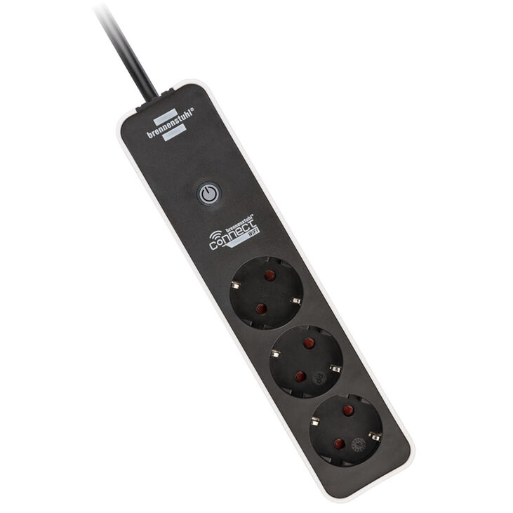 Brennenstuhl Connect Ecolor WLAN Steckdose, 3-fach - schwarz/weiß image number 1