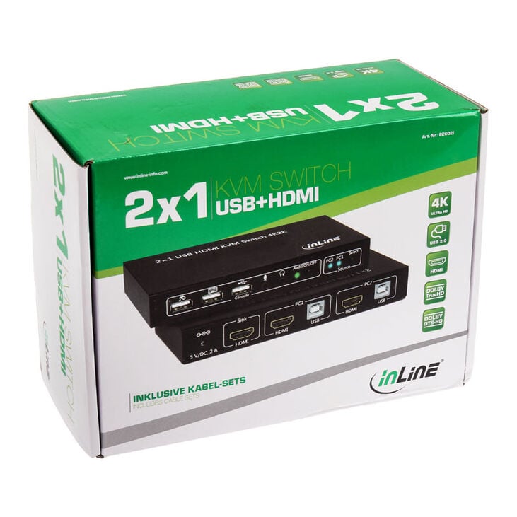 InLine KVM Switch, 2-Fach HDMI 4K2K mit Audio image number 5