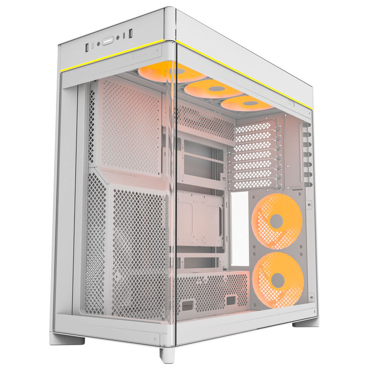 Montech HS02 PRO PC-Gehäuse, Midi-Tower, ATX, Tempered Glass, ARGB - weiß image number 3