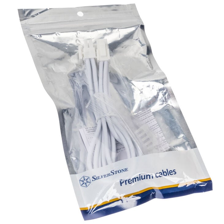 SilverStone EPS 8-pin to EPS/ATX 4+4-pin cable, 300mm - white image number 3
