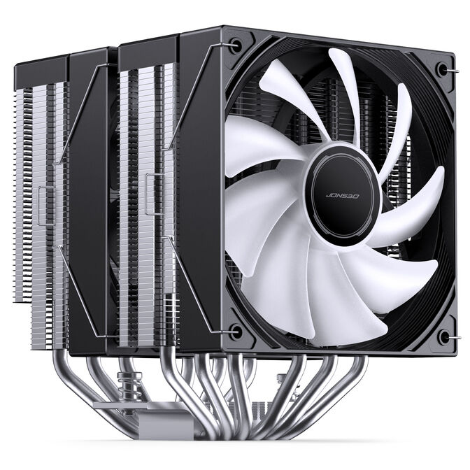 Jonsbo CB80 CPU cooler, dual-tower, 2 x 120mm, PWM, RGB - black image number 2