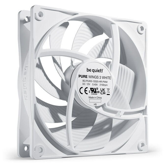 be quiet! Fan Pure Wings 3 PWM - 120 mm, High Speed White image number 1