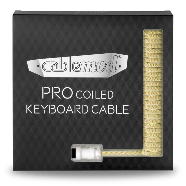 CableMod PRO Coiled Keyboard Cable USB-C zu USB Typ A, Lemon Ice - 150cm image number 4