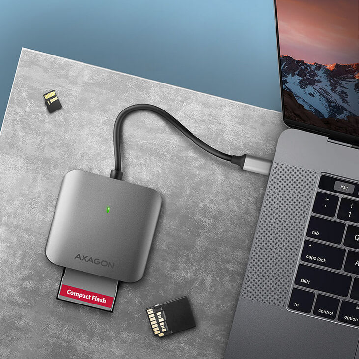 AXAGON CRE-S3C External Card Reader USB-C 3.2 Gen 1, 3-Slot, SD/microSD/CF, UHS-II image number 3