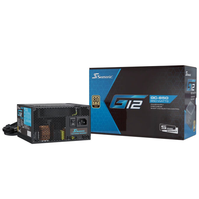Seasonic G12 GC 80 PLUS Gold Netzteil - 850 Watt, schwarz image number 7