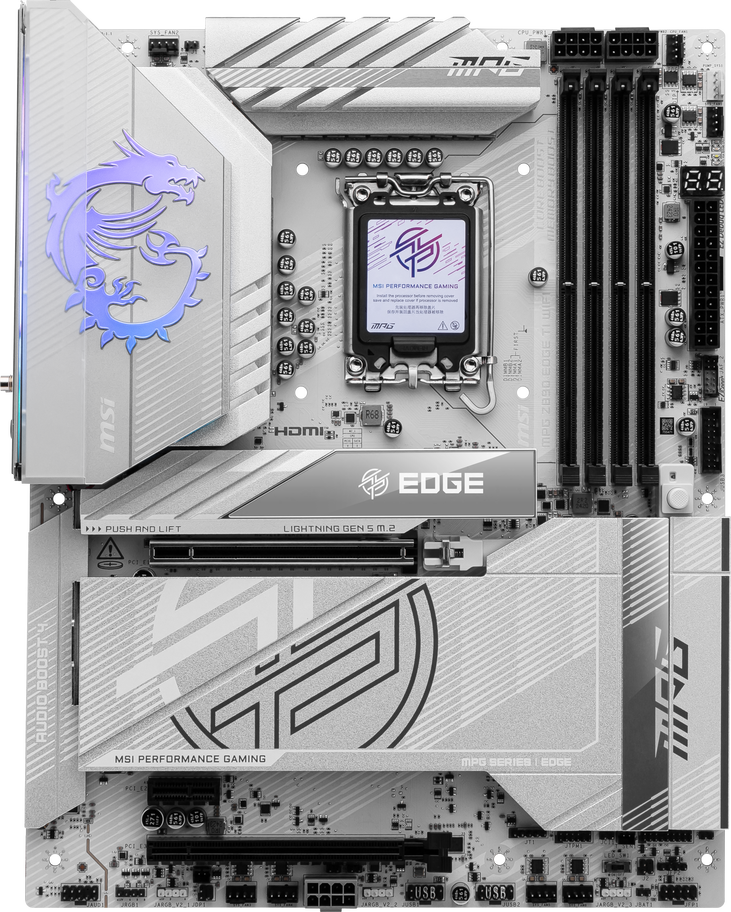 MSI MPG Z890 Edge TI WIFI motherboard, Socket LGA 1851, Intel Z890, ATX, DDR5 image number 2