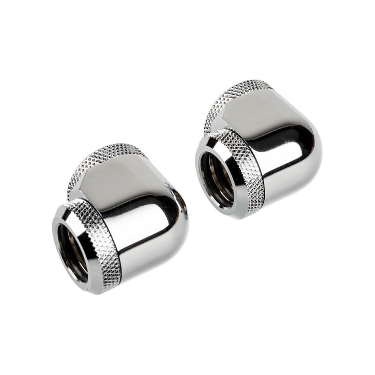 Corsair Hydro X Series XF Hardline Adapter 90 Degree 14mm OD to 14mm OD Hardtube - 2 Pack, Silver image number 1