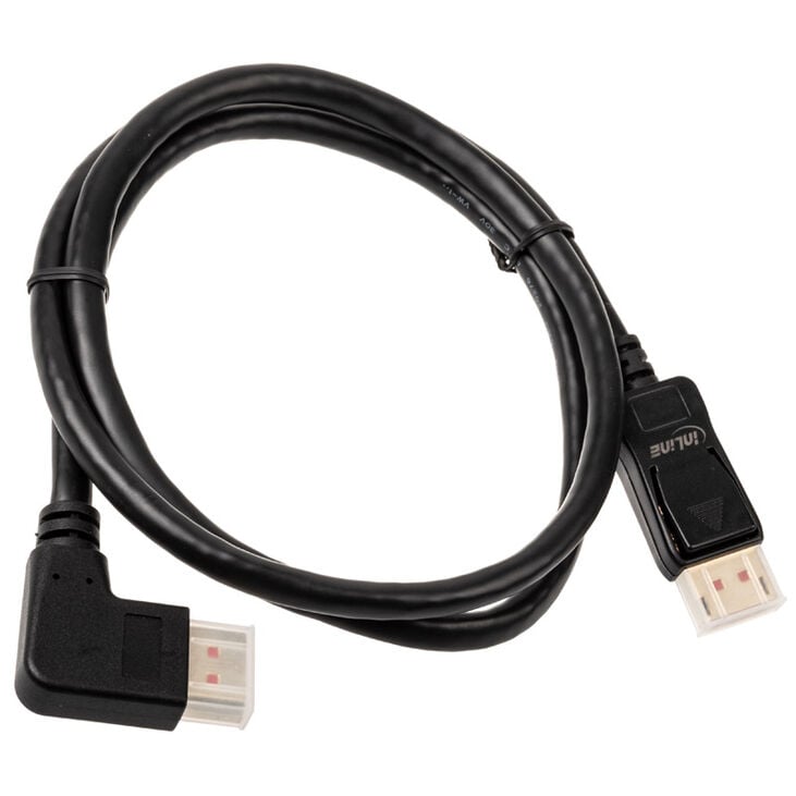 InLine 8K (UHD-2) DisplayPort Kabel, rechts gewinkelt, schwarz - 1m image number 1