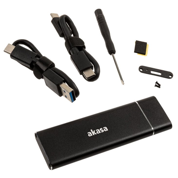 Akasa external USB 3.1 M.2 SSD aluminium case - black image number 3