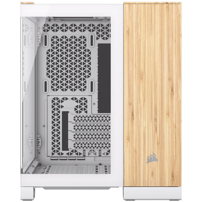 Corsair 2500X Micro-ATX Geh&auml;use, Tempered Glass - wei&szlig;, bambusholz image number 2