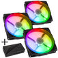 Noiseblocker NB-eLoop X B12-PS ARGB, PWM - 120mm, black + ARGB 8x Port Hub - 3-piece set