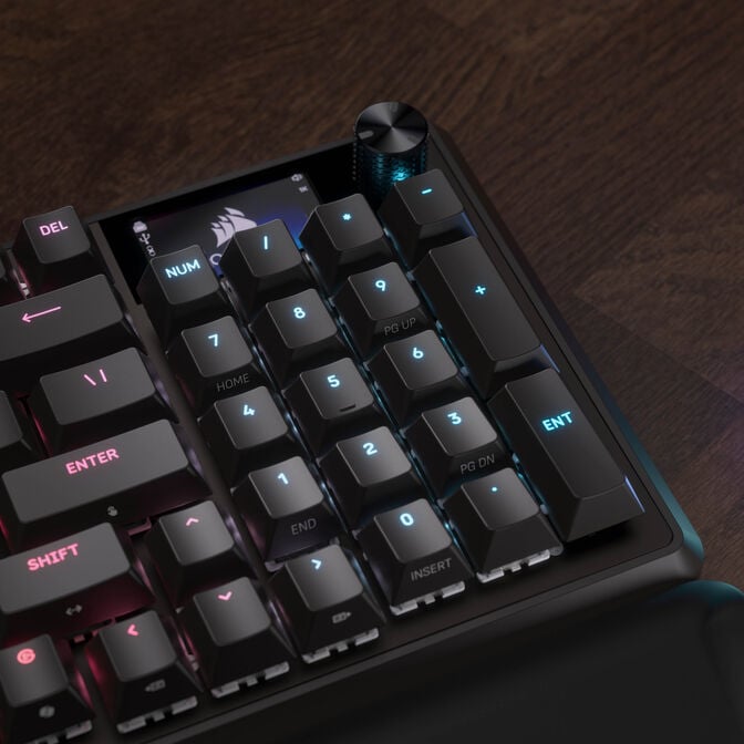 Corsair Vanguard 96 Wireless Gaming Keyboard, Mechanical, RGB, LCD Display, DE Layout - Black image number 14