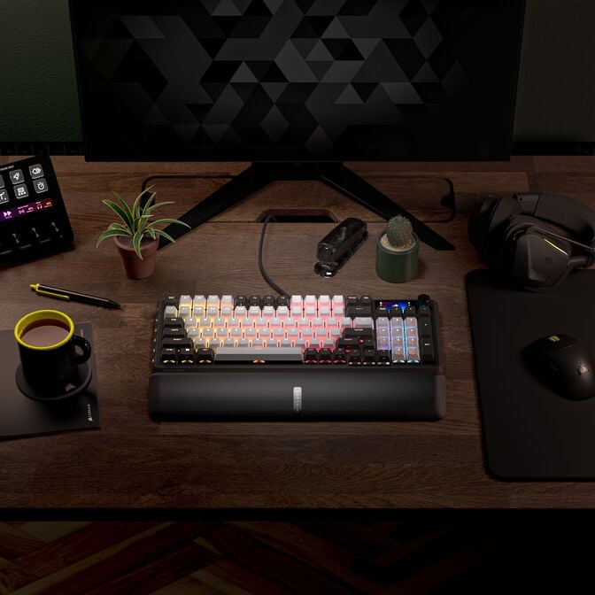 Corsair VANGUARD 96 Gaming-Tastatur, mechanisch, RGB, 8.000 Hz - MLX Plasma Switches, ISO (DE), schwarz/wei&szlig; image number 10