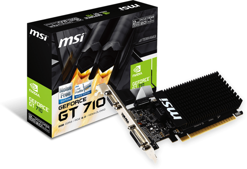 MSI GeForce GT 710 Grafikkarte, Low-Profile, 2048 MB DDR3 Image