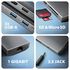 AXAGON HMC-8HLSA USB-C 3.2 Gen 1 hub, 3x USB-A + 4K/30Hz HDMI + SD/microSD, GLAN, Audio, PD 100W, 20cm USB-C cable image number null