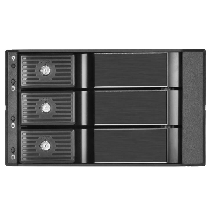 SilverStone SST-FS303-12G External 3.5-Inch Enclosure, 3-Bay - Black image number 1