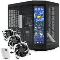 Hyte Y70 Touch Infinite PC Case, Mid Tower - Pitch Black + FP12 3-Pack & NP50