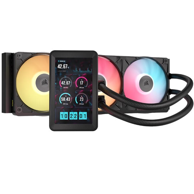 CORSAIR iCUE LINK TITAN 360 RX LCD AiO Water Cooling, 360 mm, RGB - black image number 0