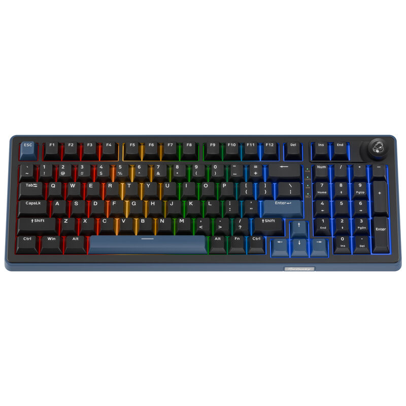 Ducky OK-M 98 Gaming-Tastatur, 98%, Hot-Swap-fähig, RGB, ANSI - KTT Wine Red Switches