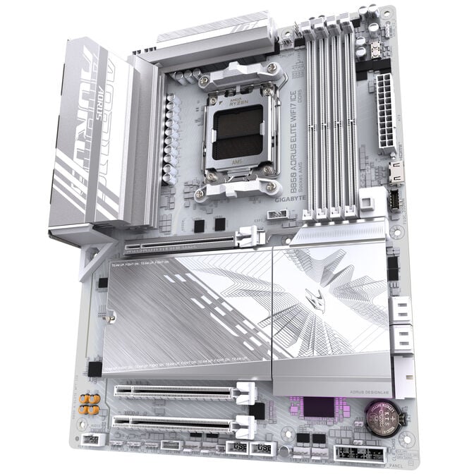 GIGABYTE B850 Aorus Elite WiFi 7 ICE Motherboard, Socket AM5 (LGA 1718), AMD B850, ATX, DDR5 image number 4