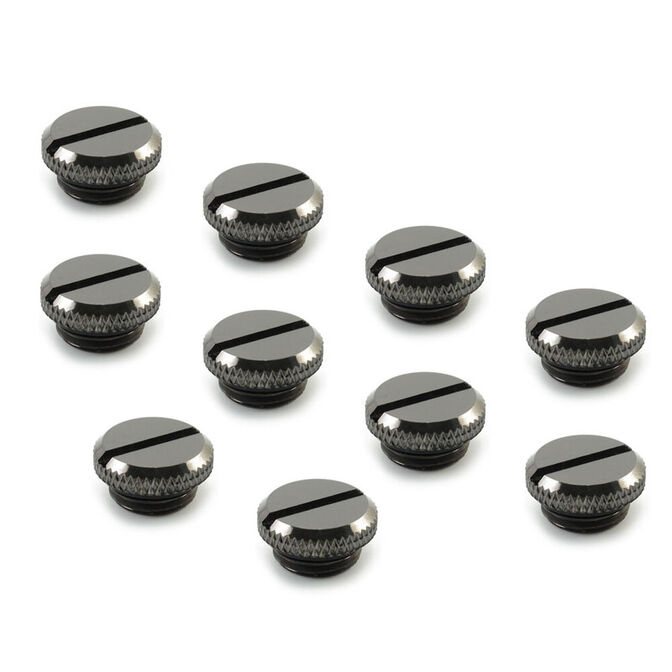 XSPC G1/4 inch Threaded Plug V2 - 10 Pack, Black Chrome image number 0