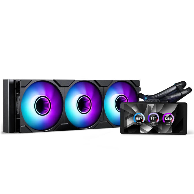 Phanteks Glacier One 360M25 LCD AiO-Wasserk&uuml;hlung, 6-Zoll-Display - 360mm, schwarz image number 0