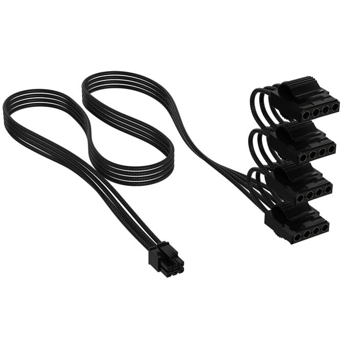 Corsair Premium Sleeved 4x 4-Pin-Molex-Kabel, f&uuml;r Typ-5-Netzteil - schwarz image number 0