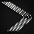Bitspower Messing Hardtube 16mm AD, 220x300mm, 90 Grad - 4er-Pack, silber image number null