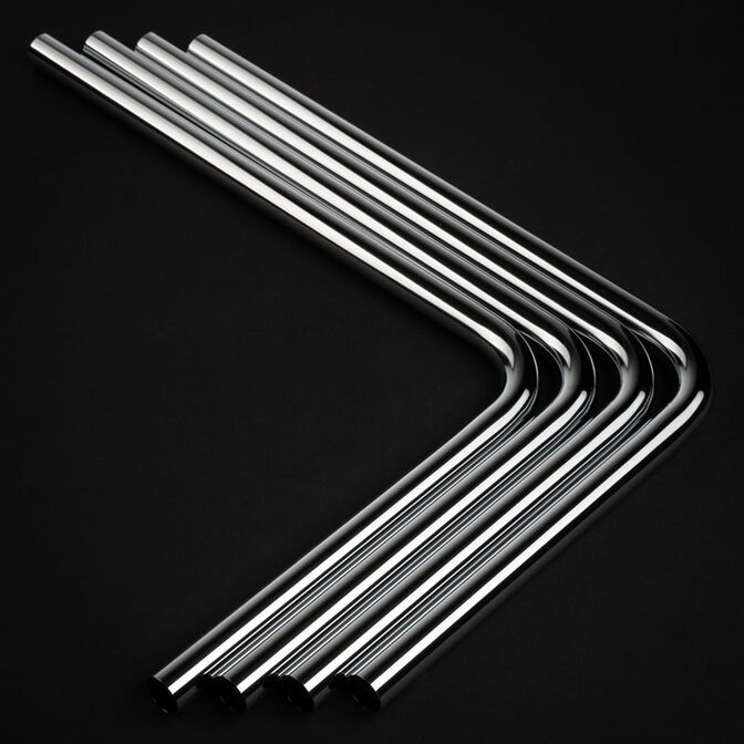 Bitspower Messing Hardtube 16mm AD, 220x300mm, 90 Grad - 4er-Pack, silber image number 1