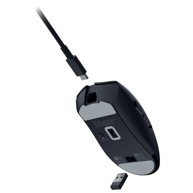 Razer DeathAdder V3 Hyperspeed Gaming Maus - mit HyperPolling Wireless Dongle, schwarz image number 4