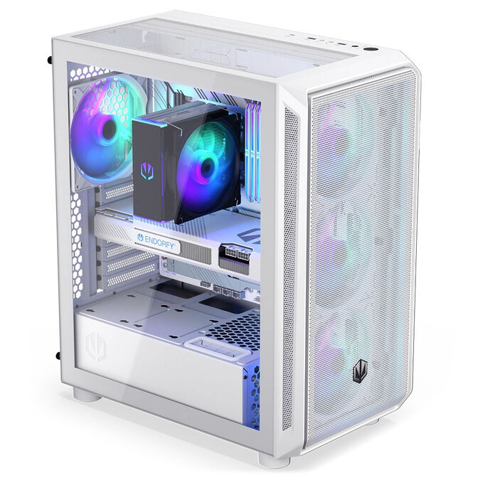 Endorfy Arx 500 ARGB PC Case, Mid Tower, ATX, Tempered Glass - including 4x 140mm ARGB Fans, White image number 2
