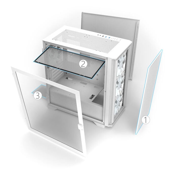 Montech AIR 100 ARGB, Micro-ATX, Tempered Glass - white image number 5