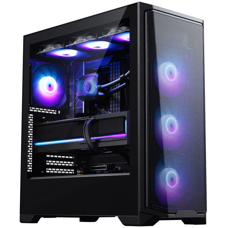 Phanteks Eclipse G370A PC-Gehäuse, Midi-Tower, SSI-EEB, RGB, Tempered Glass - inklusive 3x 120-mm-Lüfter, schwarz image number 1
