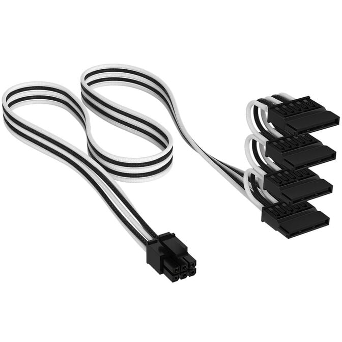 Corsair Cable Set, Type 4, DC Cable Pro Kit, individually sleeved - black / white image number 12