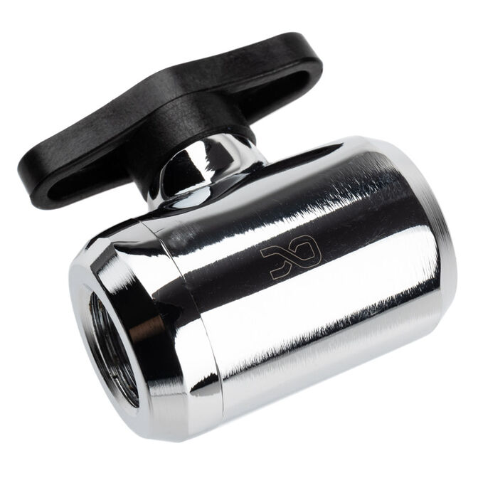 Alphacool Eiszapfen 2-way ball valve G1/4 - chrome image number 1