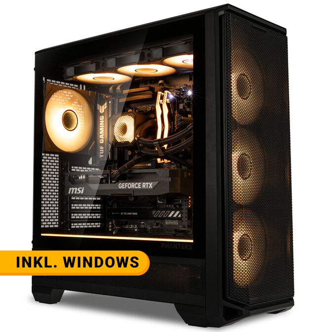 KingForge Gaming-PC Platin, AMD Ryzen 7 7800X3D, RTX 5070 Ti, Phanteks Eclipse G400A &ndash; Fertig-PC mit Windows image number 0
