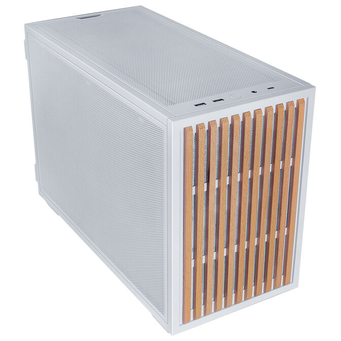 Lian Li DAN Cases B4 Wood Edition PC Case, Micro-ATX - Beech, White image number 1
